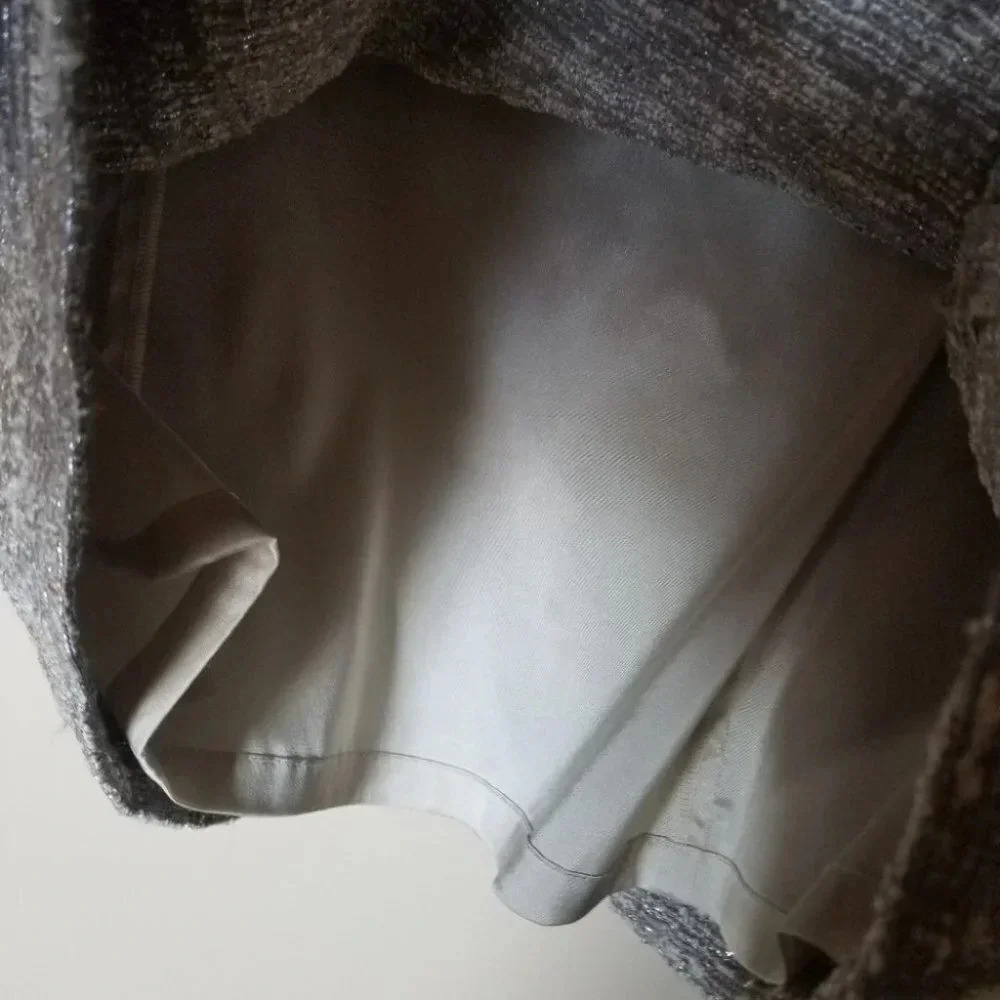 St. John Couture 8 Blazer Dress Set Embellished Metallic Grey Silver - Picture 14 of 15